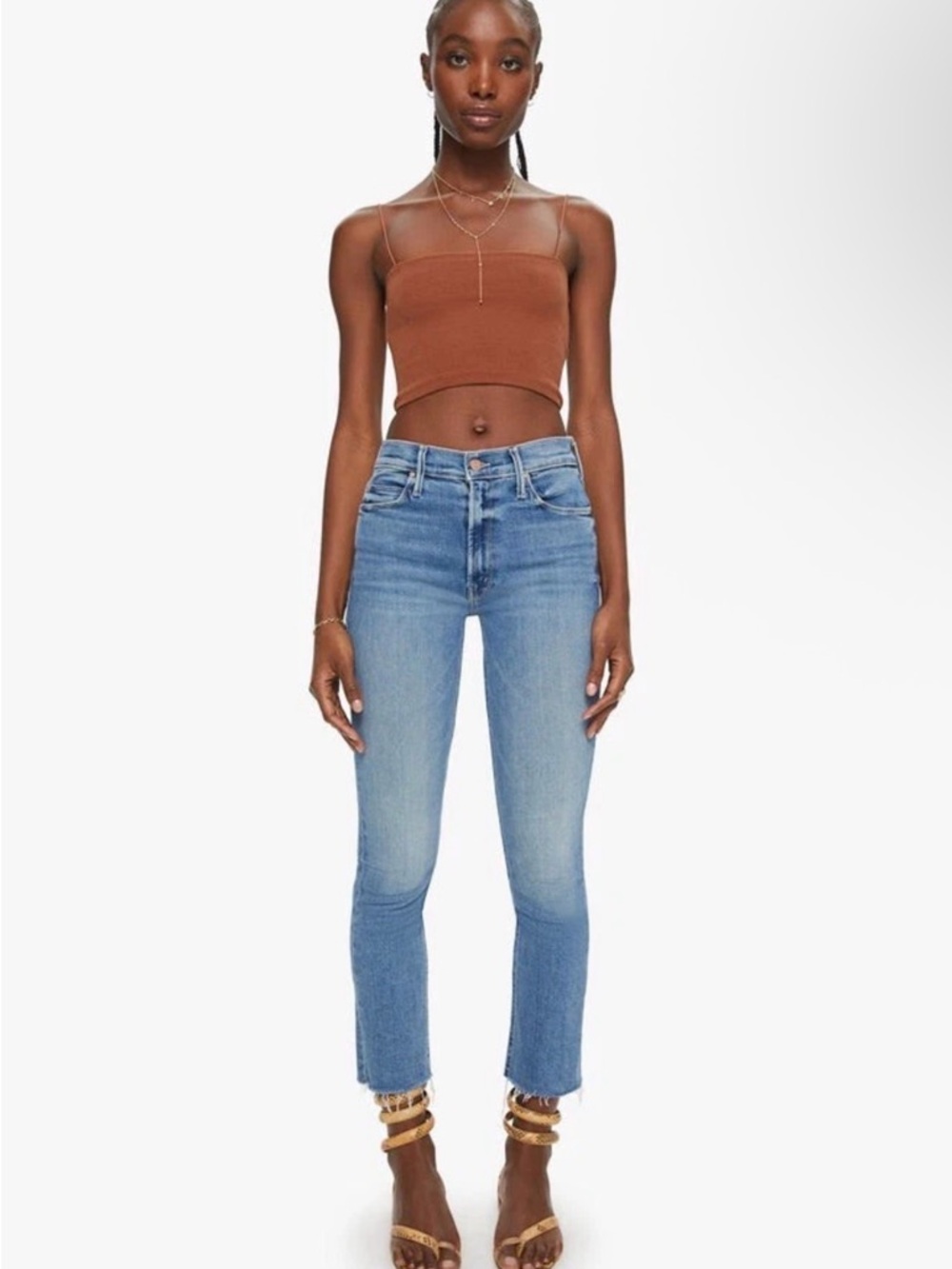 Mother Jeans The Mid Rise Dazzler Ankle Fray Size 29